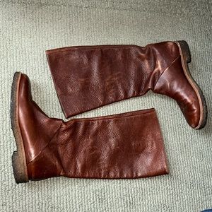 Diane Von Furstenburg Brown Leather Boot Made in Brazil Size 9.5